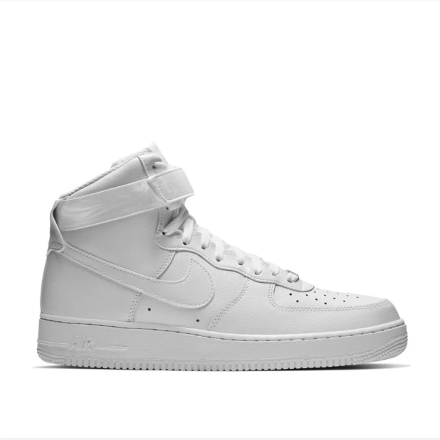 Nike All-White High-Top Sneakers with Ankle Strap