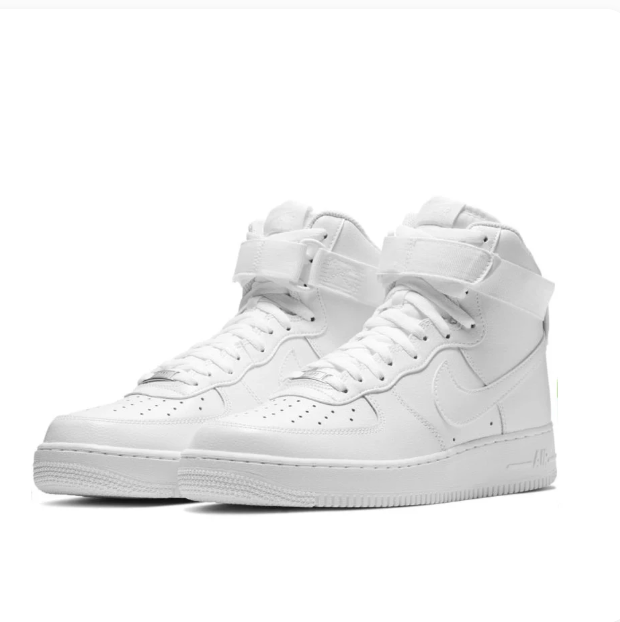 Nike All-White High-Top Sneakers with Ankle Strap