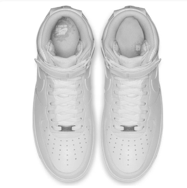 Nike All-White High-Top Sneakers with Ankle Strap