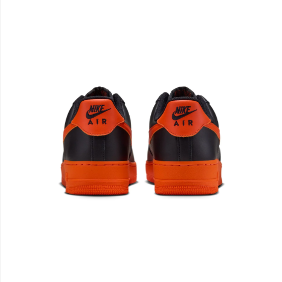 Nike Air Force 1 Black & Orange Low-Top Sneakers