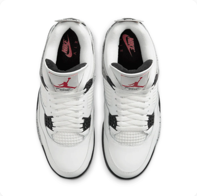 Air Jordan White & Speckled Grey Sneakers with Black & Red Accents