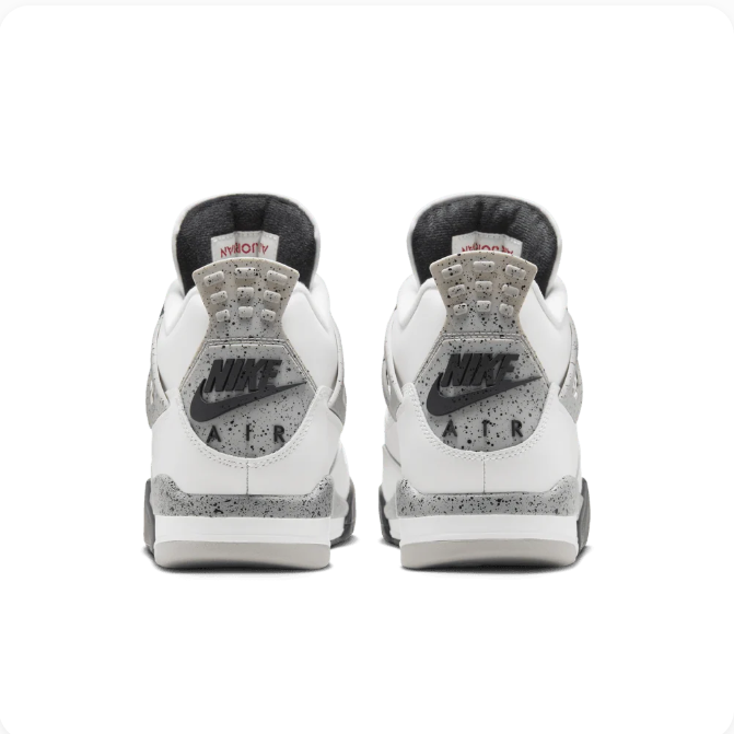 Air Jordan White & Speckled Grey Sneakers with Black & Red Accents