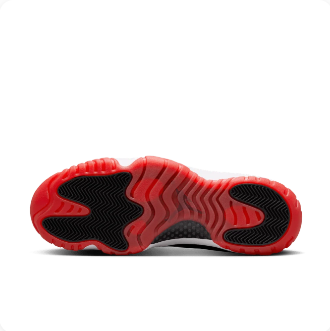 Air Jordan Black Low-Top Sneakers with Glossy Panels & Red Outsole