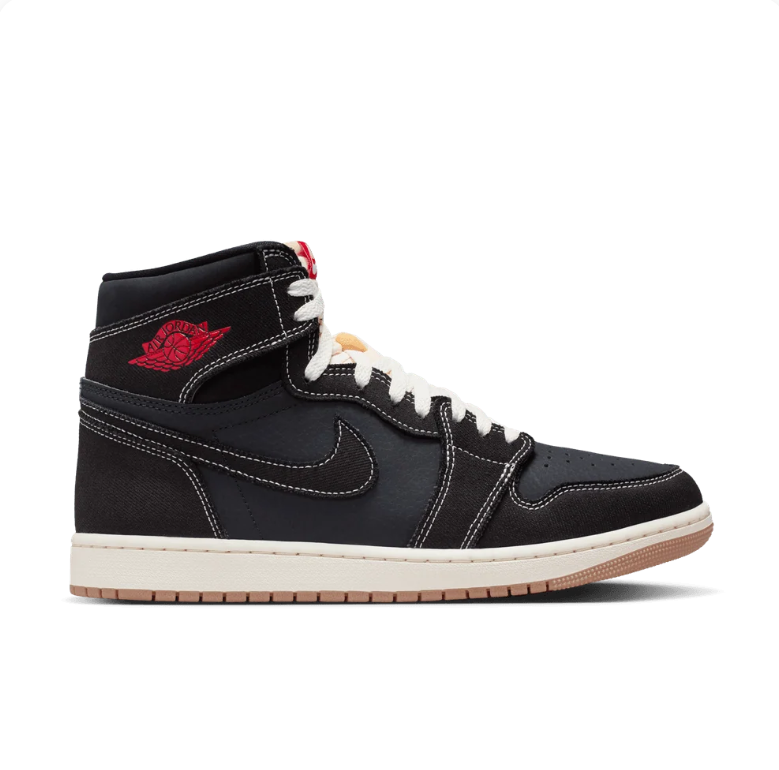 Air Jordan Black High-Top Sneakers with Contrast Stitching
