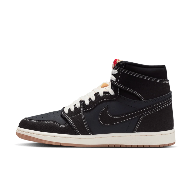 Air Jordan Black High-Top Sneakers with Contrast Stitching