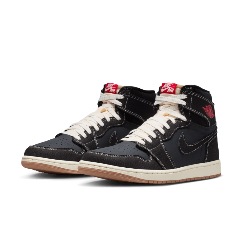 Air Jordan Black High-Top Sneakers with Contrast Stitching