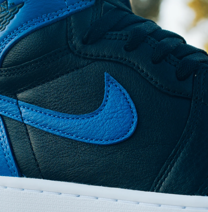 Air Jordan Black and Royal Blue High-Top Sneakers