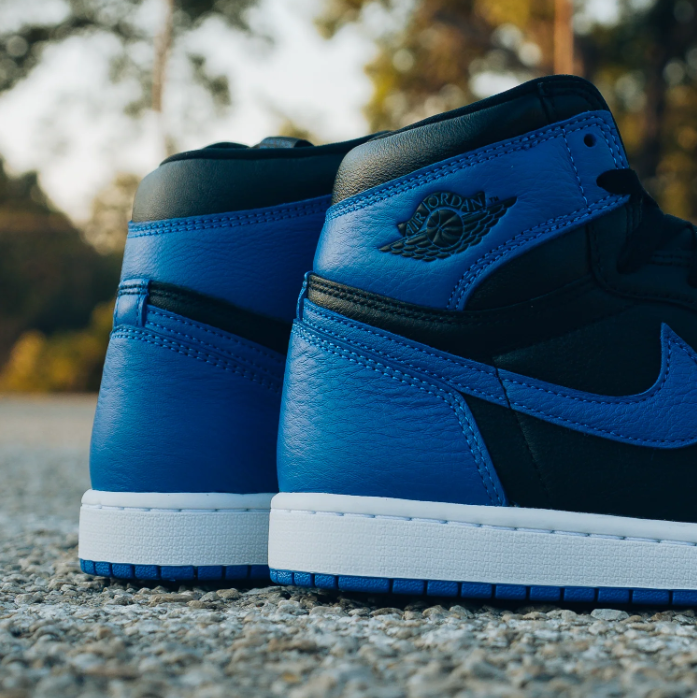 Air Jordan Black and Royal Blue High-Top Sneakers